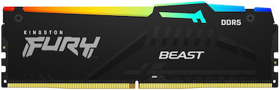 Kingston Fury Beast RGB 64GB DDR5 RAM cu 4 module (4x16GB) și Viteză 6000 pentru Desktop