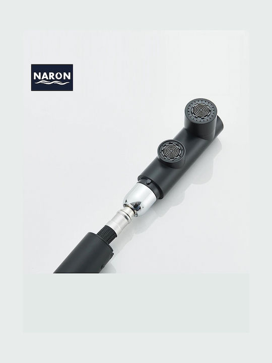 Naron Küchenarmatur Zähler mit Dusche Black Matt
