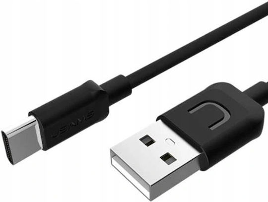 Usams US-SJ099 USB 2.0 Cable USB-C male - USB-A Μαύρο 1m