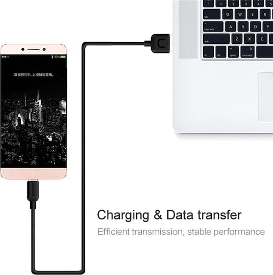 Usams US-SJ099 USB 2.0 Cable USB-C male - USB-A Μαύρο 1m