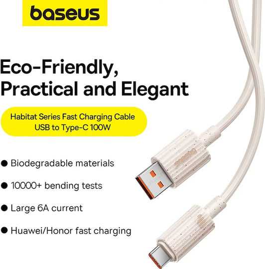 Baseus Series USB 3.0 Cable USB-C male - USB-A 100W PD Ροζ 1m P10360203421-00