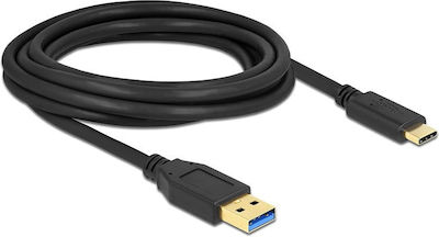 DeLock USB 3.2 Cable USB-C male - USB-A male Black 3m (84006)