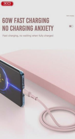 XO NB-Q226B USB 2.0 Cable USB-C Male - USB-C 60W PD Blue 1m 16.005.0290