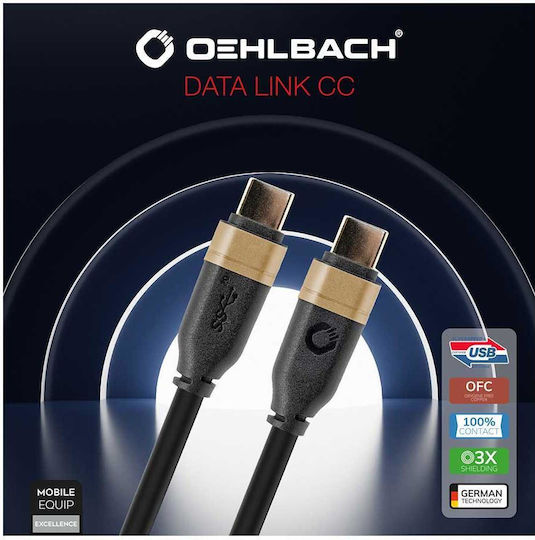 Oehlbach Data Link CC USB 3.1 Cable USB-C male - USB-C Μαύρο 1m D1C33200