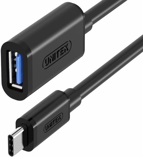 Unitek USB 3.0 Cable USB-C male - USB-A female Μαύρο 0.2m Y-C476BK
