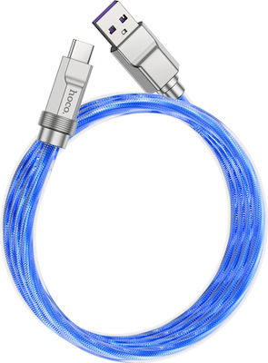 Hoco U113 Geflochten USB 2.0 Kabel USB-C männlich - USB-A 100W Blau 1m (PD100W)