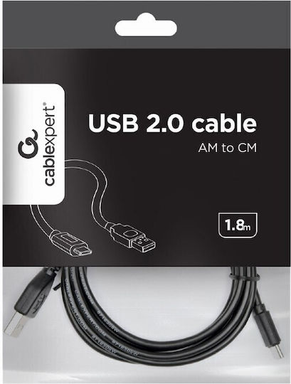 Cablexpert USB 2.0 Cable USB-C male - USB-A 36W Μαύρο 1.8m CCP-USB2-AMCM-6