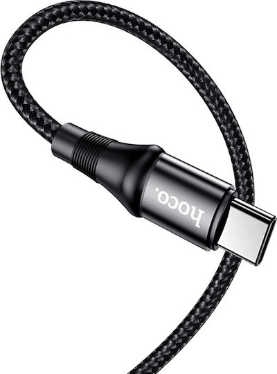Hoco X50 Geflochtenes USB 2.0 Kabel USB-C männlich - USB-C 100W PD Schwarz 1m HOC-X50c-BK