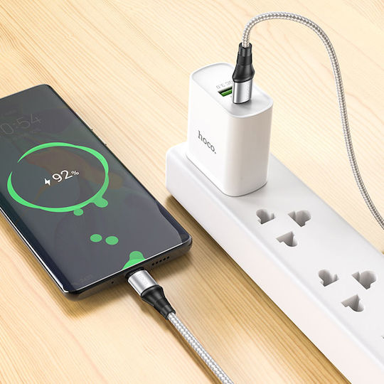 Hoco X50 Geflochtenes USB 2.0 Kabel USB-C männlich - USB-C 100W PD Schwarz 1m HOC-X50c-BK