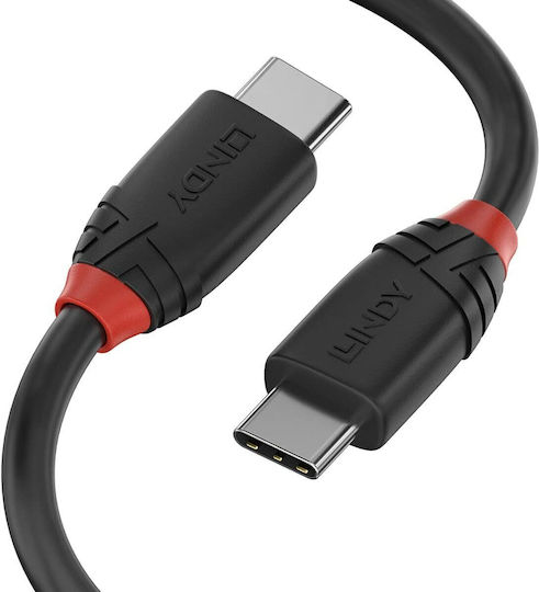 Lindy USB 3.2 Cable USB-C male - USB-C Μαύρο 0.5m 36905