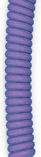 Glorious PC Gaming Race Gata-1417 Braided / Spiral USB 2.0 Cablu USB-C bărbătesc - USB-A Violet 1.37m (GLO-CBL-COIL-NEBULA)