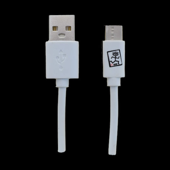 2GO Regular USB 2.0 Cablu USB-C bărbătesc - USB-A Alb 1m (795925)