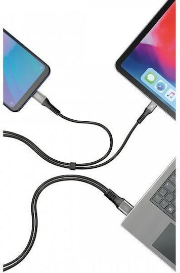 Lampa USB 2.0 Cable USB-C male - USB-A Μαύρο 1m L3869.9