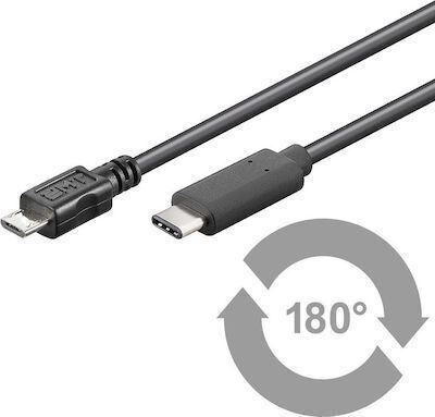 Goobay 67993 USB 2.0 Cable USB-C male - micro USB-B Μαύρο 1m 67993