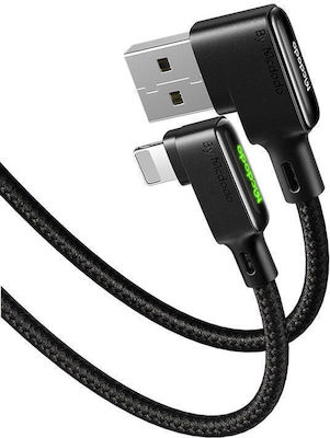 Mcdodo Angle (90°) / Braided USB-A to Lightning Cable Μαύρο 1.8m (CA-7511)