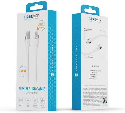 Forever Regular la Cablu Lightning 20W Alb 1m
