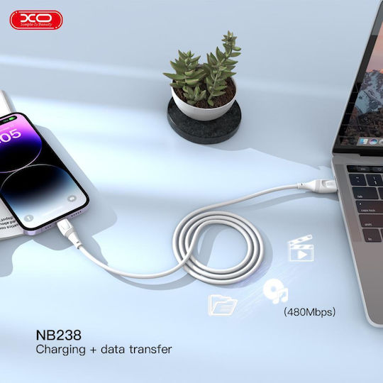 XO NB238 USB-A to Lightning Cable Μαύρο 3m (16.005.0289)