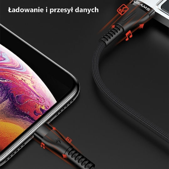 Usams Geflochten USB-A zu Lightning Kabel Türkis 1.2m (SJ360USB02)