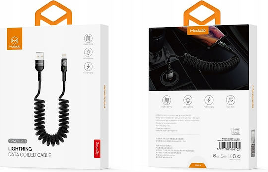 Mcdodo Spiral USB-A to Lightning Cable Μαύρο 1.8m (CA-6410)