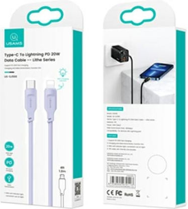 Usams US-SJ566 USB-C zu Lightning Kabel 20W Lila 1.2m (SJ566USB03)