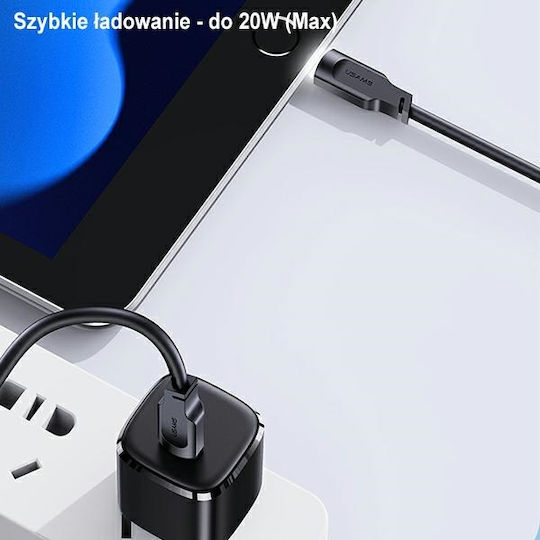 Usams US-SJ566 USB-C zu Lightning Kabel 20W Lila 1.2m (SJ566USB03)