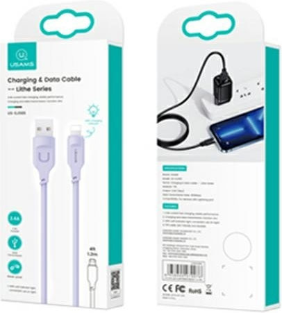 Usams US-SJ565 USB-A zu Lightning Kabel Lila 1.2m (SJ565USB03)