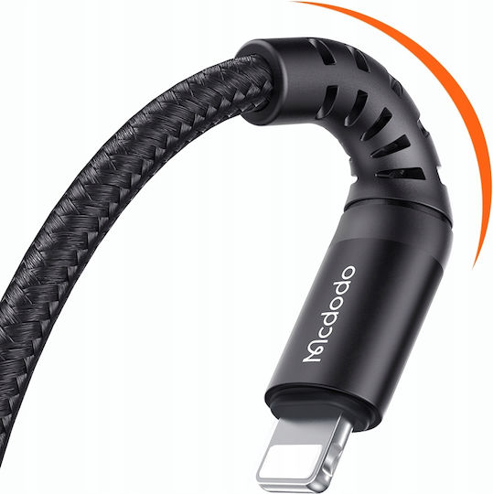 Mcdodo CA-2260 Braided USB-A to Lightning Cable Μαύρο 0.2m