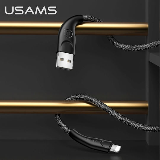 Usams Braided USB to Lightning Cable Μαύρο 2m (SJ397USB01)