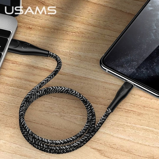 Usams SJ397 U41 Braided USB-A to Lightning Cable Black 2m (SJ397USB01)