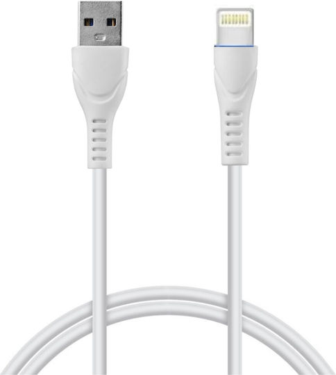 AGC CA-8752 USB-A to Lightning Cable Λευκό 1m (30502116)