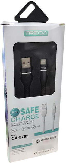 Treqa CA-8782 USB-A to Lightning Cable Λευκό 1m