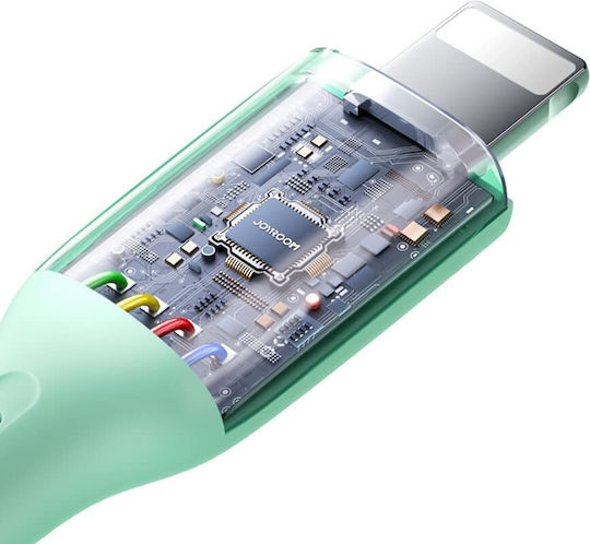 Joyroom Series Braided to Lightning Cable Green 1m (SA34-AL3)
