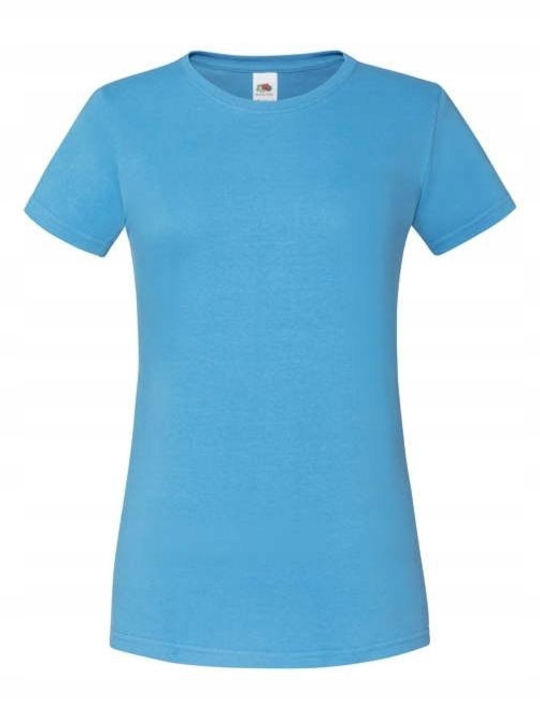 Fruit of the Loom Iconic Women's Short Sleeve Promotional T-Shirt Azure Blue