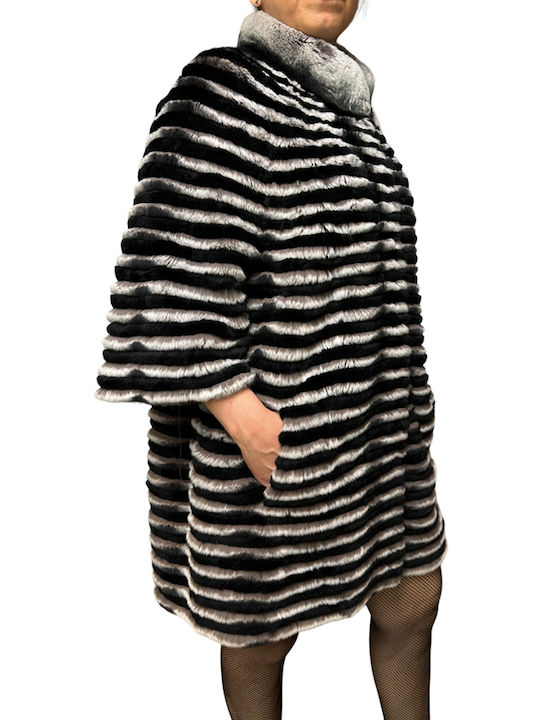 MARKOS LEATHER Women's Long Fur Black-Grey