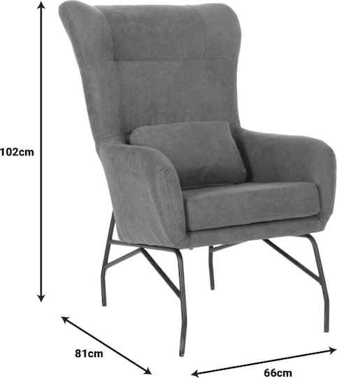 Rimbo Armchair Light Grey-black 66x81x102cm