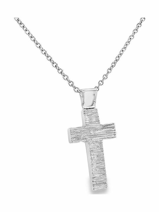 Zweiseitiges Kreuz Weißgold 14 Karat St106937