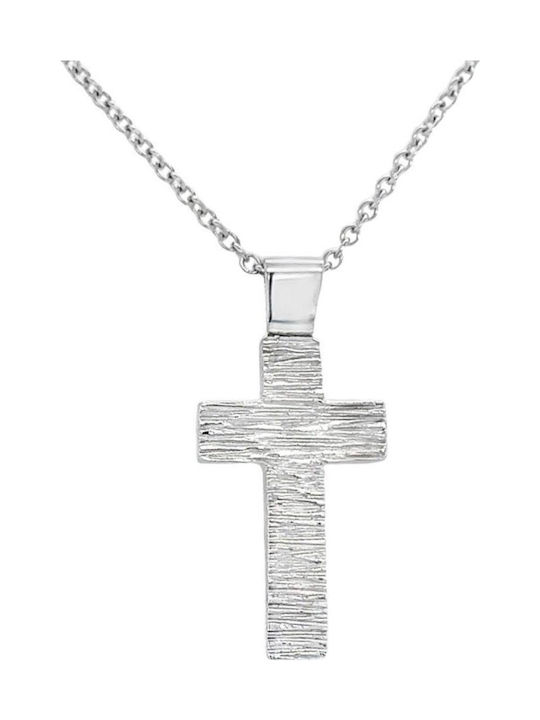 Zweiseitiges Kreuz Weißgold 14 Karat St106937
