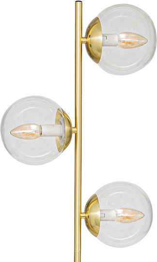 Atmosphera Golden Balls Floor Lamp H180cm with Lamp Bulb Base for E14 Gold