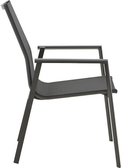 Outdoor Aluminum Outdoor Chair Dashiell Black 71x58x94cm