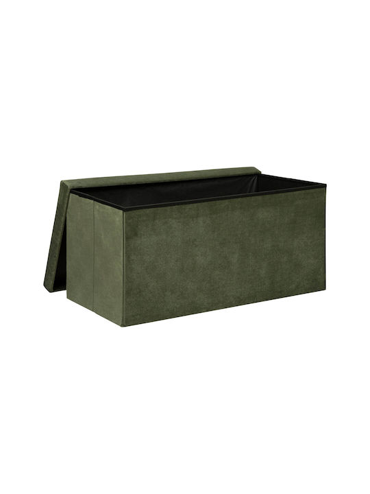 Stool Bench Stool With Storage Space Upholstered with Velvet A-s Liloy Khaki 76x38x38cm