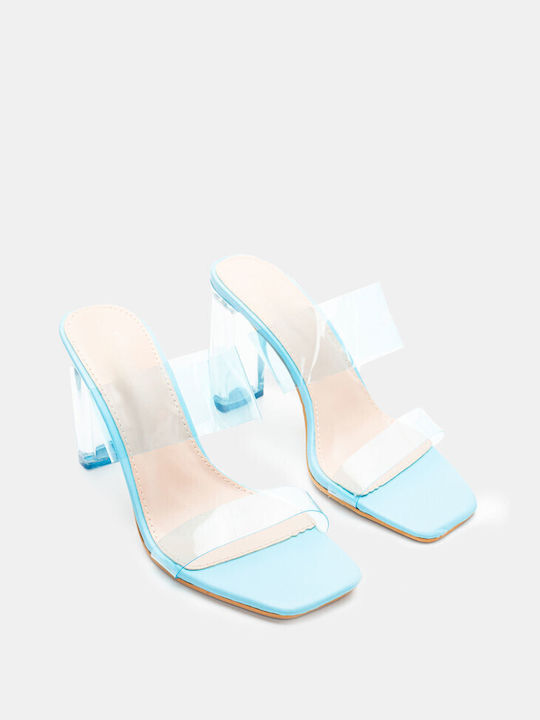 Transparent Strap Mules & Transparent Heel 4269030-Blue