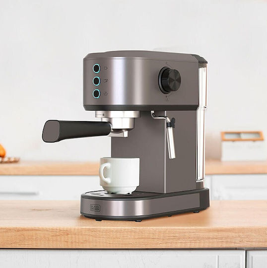 Black & Decker Μηχανή Espresso 1350W Πίεσης 20bar Μαύρη ES9200090B