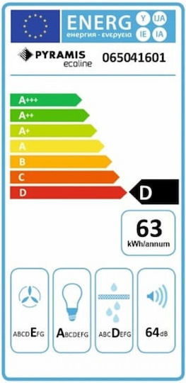 Pyramis Livelo 90 Απορροφητήρας Καμινάδα Ανακύκλωσης 90cm Μαύρος