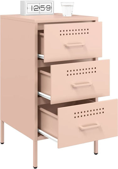 Metal Bedside Table Pink 36x39x68cm