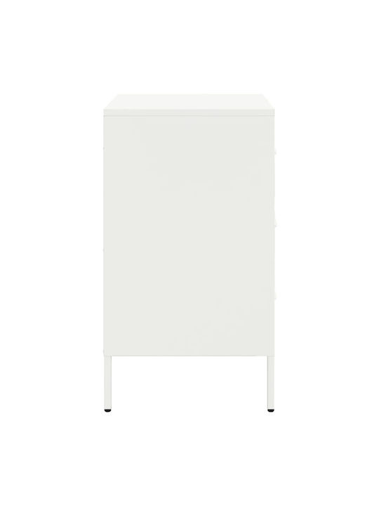 Κομοδίνο Μεταλλικό Λευκό 36x39x68cm 843088