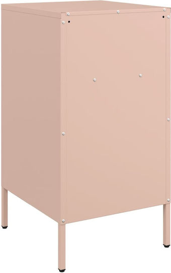 Metal Bedside Table Pink 36x39x68cm