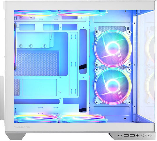 Modecom Panorama ARGB 5F Gaming Midi Tower Κουτί Υπολογιστή με Πλαϊνό Παράθυρο Λευκό