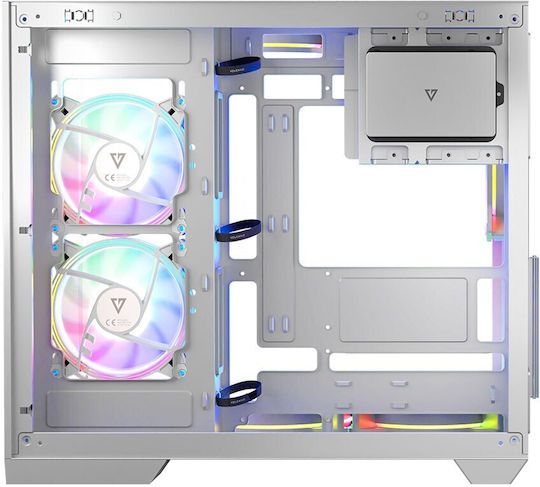 Modecom Panorama ARGB 5F Gaming Midi Tower Κουτί Υπολογιστή με Πλαϊνό Παράθυρο Λευκό