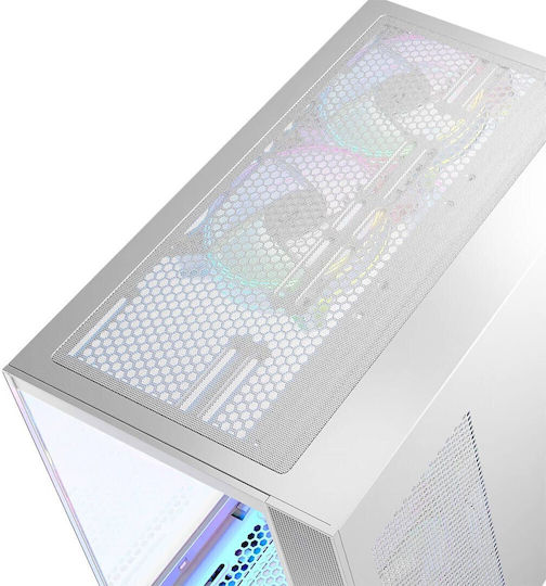Modecom Panorama ARGB 5F Gaming Midi Tower Κουτί Υπολογιστή με Πλαϊνό Παράθυρο Λευκό