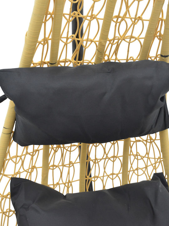 Soleil Κρεμαστή Κούνια Φωλιά με Μαξιλάρι Rattan Καφέ Μ103xΠ83xΥ200cm